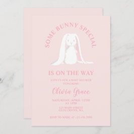 Sommige Bunny Special Pink Gingham Baby shower Kaart