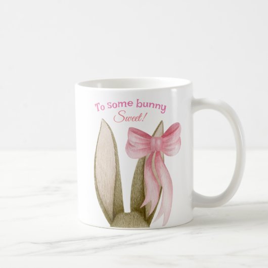 Sommige Bunny Sweet Schattige Roze met Bunny Ears Koffiemok (Rechts)
