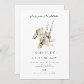 Sommige Bunny Verjaardag moderne minimalist Kaart (Voorkant / Achterkant)