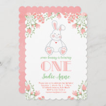 Sommige Bunny Waterverf Blush Roze 1e Verjaardag