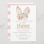 Sommige Bunny wordt DRIE Konijnenoren Kaart (Voorkant / Achterkant)