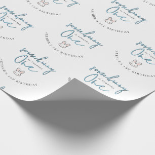 Sommige Bunny wordt één 1e verjaardagsfeestje Cadeaupapier