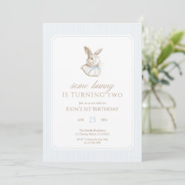 Sommige Bunny wordt twee blauw vintage verjaardag Kaart