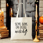 Sommige dagen ben ik extra hekserige moderne vrouw tote bag<br><div class="desc">Voeg een vleugje sass toe aan je stijl met onze "Some Days I'm Extra Witchy" Modern Women's Halloween Canvas tas! Dit chique zwarte tas is voorzien van de speelse frase in elegante, moderne typografie, ideaal om je hekserige kant uit te drukken. Gemaakt van duurzame materialen, het is ruim genoeg voor...</div>