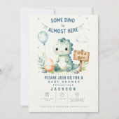 Sommige Dino Is Bijna Hier baby Jongens Uitnodigi Kaart (Voorkant)