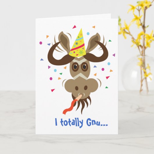 Sommige Gnu Stuff_I helemaal Gnu ... het is je ver Kaart (Gele Bloem)