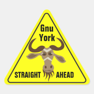 Sommige GNU Stuff_Road sign_Gnu York Straight Ahea Sticker