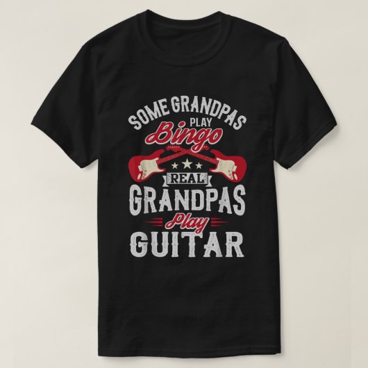 Sommige Grandpas Real Grandpas Play Guitar T-shirt (Design voorkant)