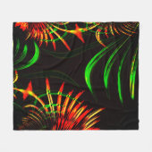 Sommige grasbladeren, brandkleuren in "bloempitten fleece deken (Voorkant (Horizontaal))