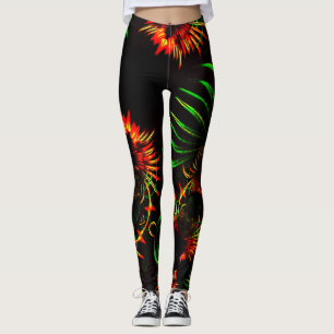 Sommige grasbladeren en bloempitten leggings
