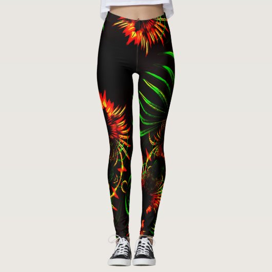 Sommige grasbladeren en bloempitten leggings (Voorkant)