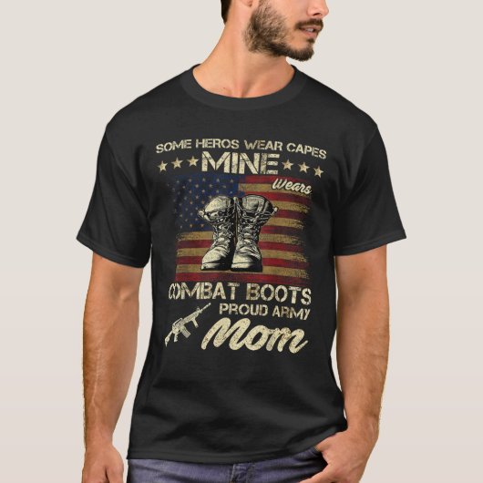 Sommige Heros Draag Capes Mine Wears Combat Boots  T-shirt (Voorkant)
