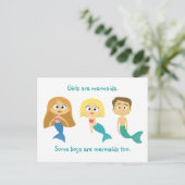 "Sommige jongens zijn ook Mermaids" Briefkaart (Staand voorkant)