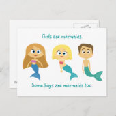 "Sommige jongens zijn ook Mermaids" Briefkaart (Voorkant / Achterkant)