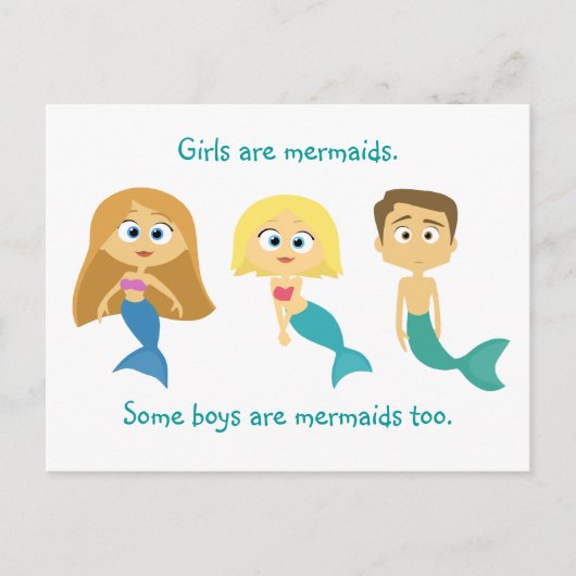 "Sommige jongens zijn ook Mermaids" Briefkaart (Voorkant)