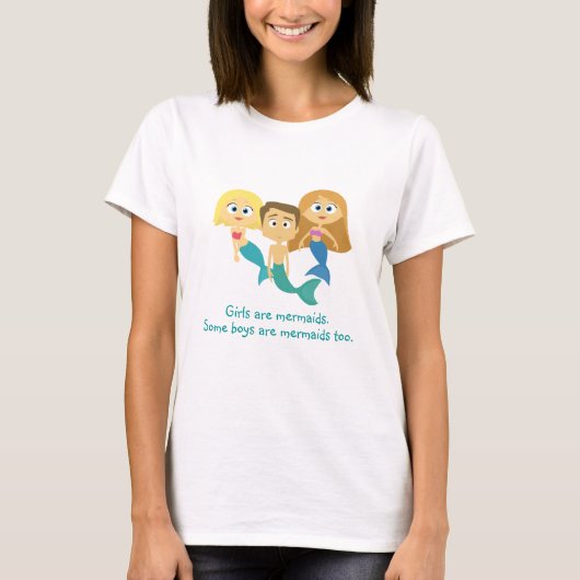 "Sommige jongens zijn ook Mermaids" T-shirt (Voorkant)