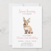 Sommige konijn bloemenkinderen verjaardagsfeestje  kaart (Voorkant)