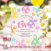 Sommige konijn Daisy Bloemen Pastel Lente 2e Verja Kaart