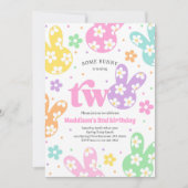 Sommige konijn Daisy Bloemen Pastel Lente 2e Verja Kaart (Voorkant)