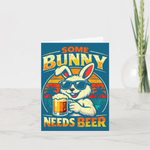 Sommige konijn heeft bier nodig grappige paashaas  kaart