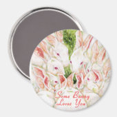 Sommige konijn houdt van je -witte konijnen magneet (Voorkant / Achterkant)