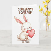 Sommige konijn Houdt van Jou Hart Kaart (Gele Bloem)