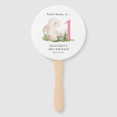 Sommige konijn is een 1e verjaardag viering gunst handwaaier (Voorkant)