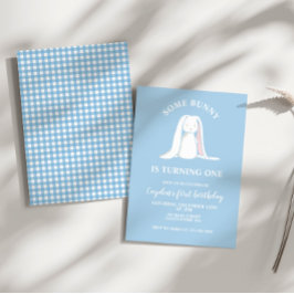 Sommige konijn is één blauwe eerste verjaardagsuit kaart