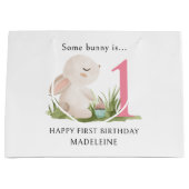 Sommige konijn is een gepersonaliseerde 1e verjaar groot cadeauzakje (Voorkant)