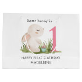 Sommige konijn is een gepersonaliseerde 1e verjaar groot cadeauzakje (Achterkant)