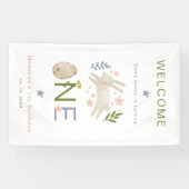 Sommige konijn is een meisje 1e verjaardag welkom spandoek (Horizontaal)