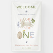 Sommige konijn is een meisje 1e verjaardag welkom spandoek (Verticaal)