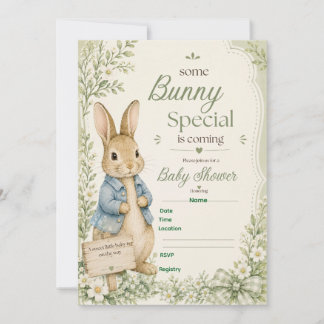 Sommige Konijn Speciale Baby Shower Uitnodiging /V