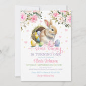 Sommige konijn verjaardag uitnodiging - pastel eie (Voorkant)