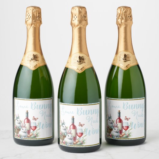 Sommige konijnen hebben wijn nodig sparkling wijnetiket (Flessen)