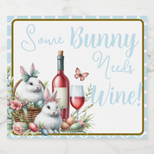 Sommige konijnen hebben wijn nodig sparkling wijnetiket (Enkel label)