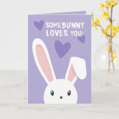 Sommige konijnen houden van je Cute harten Paarse  Kaart (Gele Bloem)