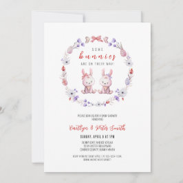 Sommige konijnen zijn onderweg, tweeling Baby show Kaart