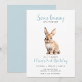 Sommige konijnenblauwe kinderen verjaardagsfeestje kaart (Voorkant / Achterkant)