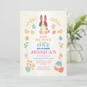 Sommige konijntje Pasen 1e feestdag Verjaardag Roz Kaart (Staand voorkant)