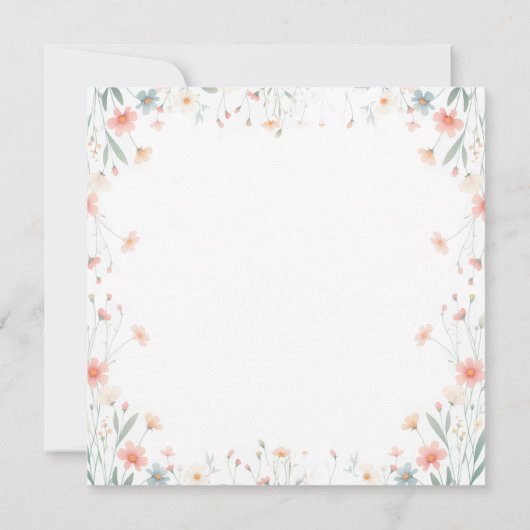 Sommige konijntje zoete wilde bloemen roze boog Ba Kaart (Achterkant)