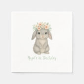 Sommige konijntjes draaien een eerste verjaardag s servet (Voorkant)