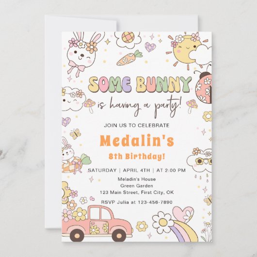 Sommige konijntjes hebben een feestje Pasen Verjaa Kaart (Voorkant)