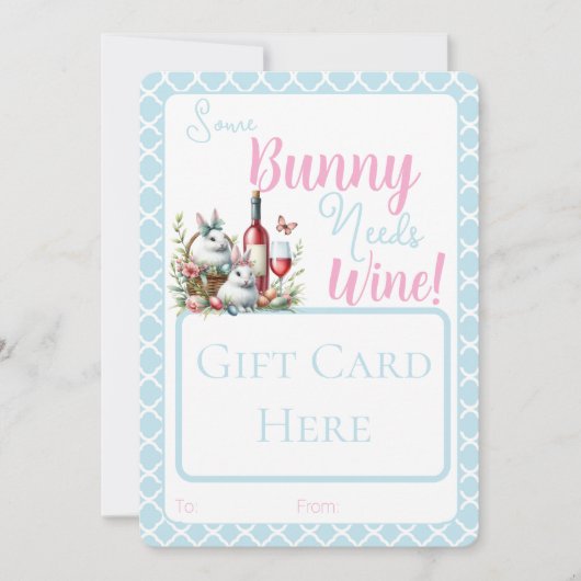 Sommige konijntjes hebben een wijnkaart nodig feestdagenkaart (Voorkant)