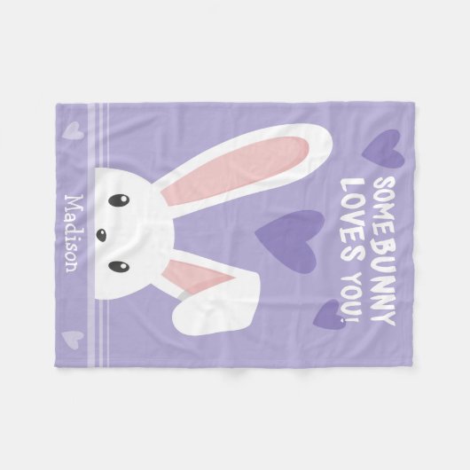 Sommige konijntjes houden van je Cute harten Kinde Fleece Deken (Voorkant (Horizontaal))