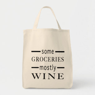 Sommige kruidenierswaren meestal wijn tote bag