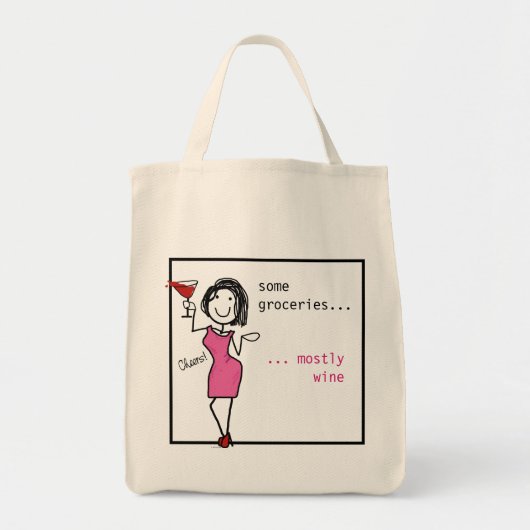 Sommige kruidenierswaren... voornamelijk wijnwijno tote bag (Voorkant)