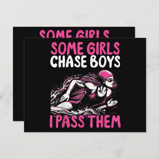 Sommige meisjes achtervolgen jongens als ik ze pas feestdagenkaart (Voorkant / Achterkant)