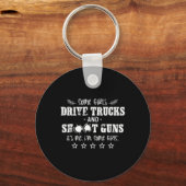 Sommige meisjes rijden vrachtwagens aan en schiete sleutelhanger (Voorkant)