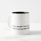 Sommige mensen gaan nooit boze Charles Bukowski Mo Tweekleurige Koffiemok (Voorkant links)